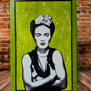 Toile FRIDA KHALO kaki