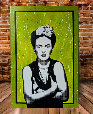 Toile FRIDA KHALO kaki