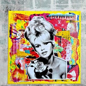 Toile collage Patchwork Bardot