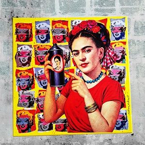 Toile collage Frida Khalo Spray
