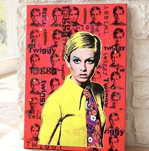 Toile collage TWIGGY POP